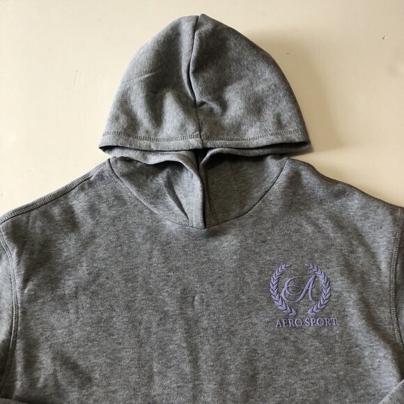 Aeropostale Aero Sport Fleece Crop Hoodie Kangaroo Pocket Drawstring Waist Large - Picture 8 of 13